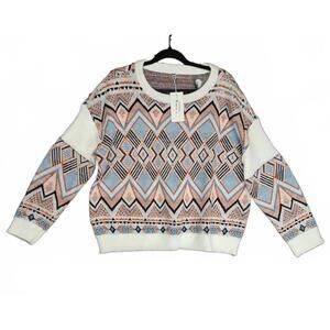 Women's Casual Multi-Color Knitted Sweater Large